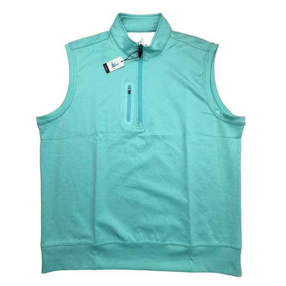 Johnnie O Denny Performance Golf 1/4 Zip Pullover Vest Cay Large Retail $138